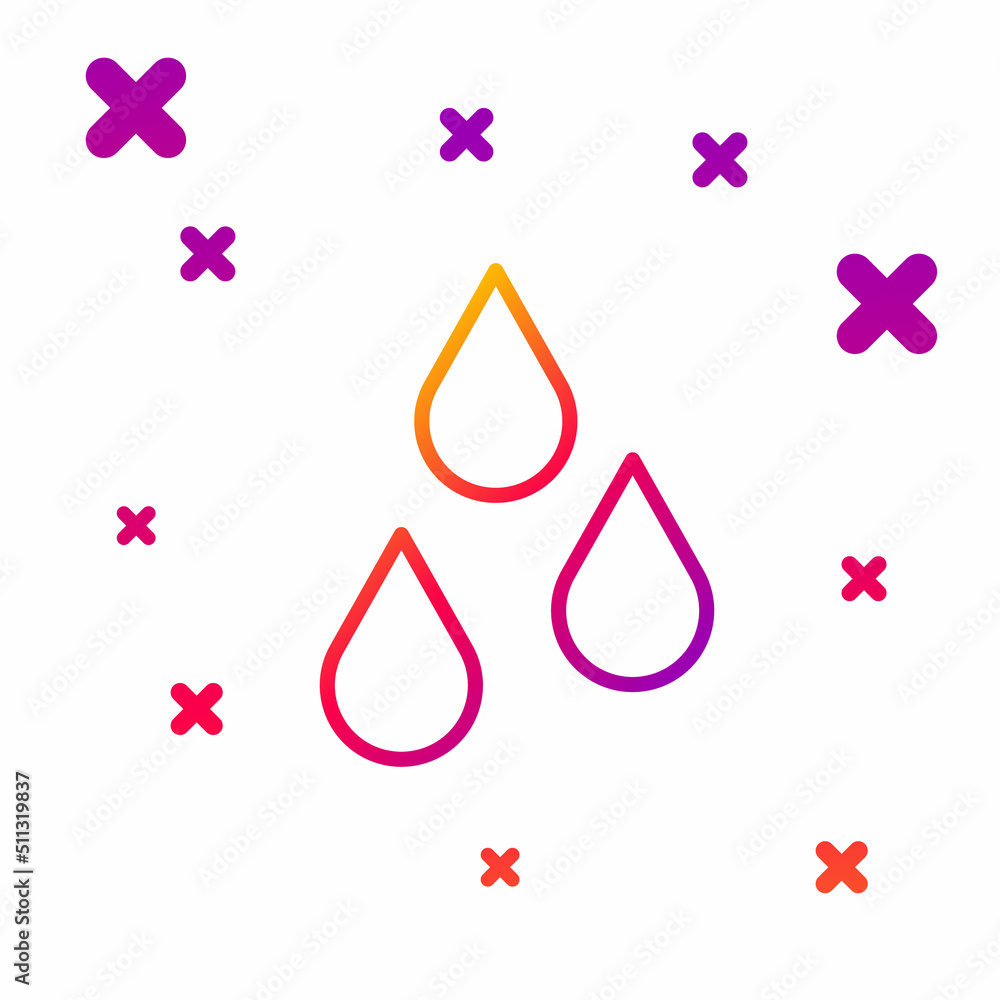 Aufkleber color line water drop icon isolated on white background. gradient random dynamic shapes. vector