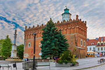 Obraz premium Town hall in the old town of Sandomierz in Poland