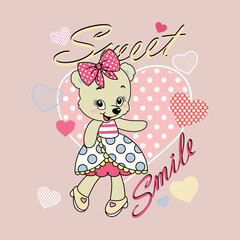 cute smile vector illustration of a cute bear
