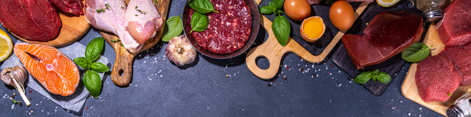 Carnivore diet food background