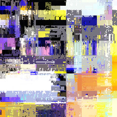 Vector image with imitation of grunge datamoshing texture.