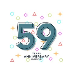 59 Years Anniversary Celebration Vector Template Design Illustration