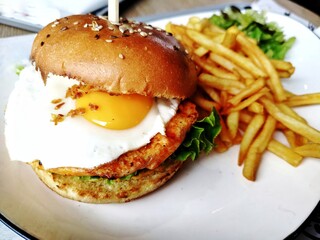burger and fries