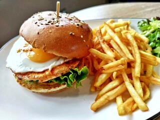 burger and fries