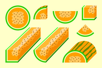 Sliced Sweet Melon Illustration Design