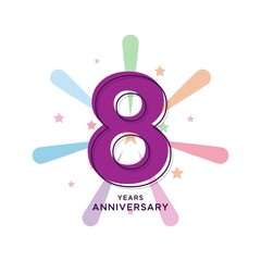 8 Years Anniversary Celebration Vector Template Design Illustration
