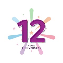 12 Years Anniversary Celebration Vector Template Design Illustration