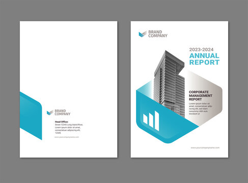 Annual report cover design business corporate professional clean template