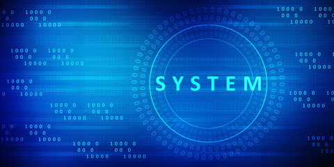Obraz premium 2d illustration abstract digital binary data on computer screen