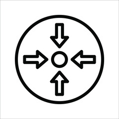 Obraz premium Meeting point vector icon. Thin line black meeting point icon, vector illustration from editable human resources concept on white background.