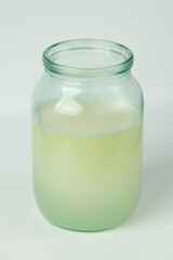 Milk whey in a jar, natural probiotic.