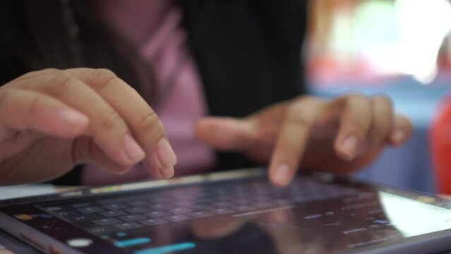 Person typing on a laptop, E-learning education online learning concept, Teacher using computer training coding application smartphone with laptop for Developing program teaching learn