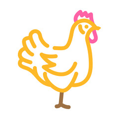 chicken domestic farm bird color icon vector. chicken domestic farm bird sign. isolated symbol illustration