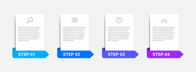 timeline infographic design with icons and 4 options or steps. infographics for business concept