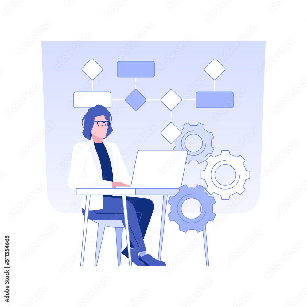 Poster project requirements isolated concept vector illustration. business analyst creating project require