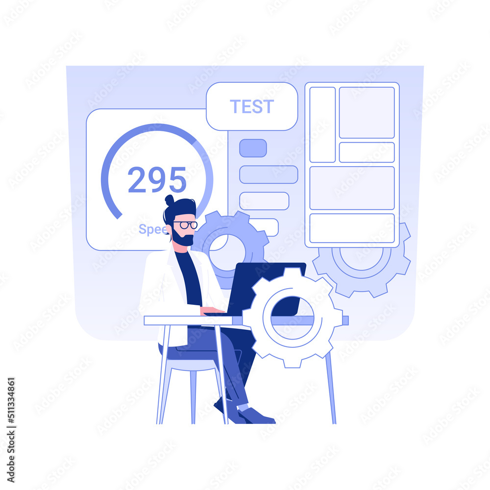 Poster interactive prototypes isolated concept vector illustration. ux designer tests prototypes for new ap