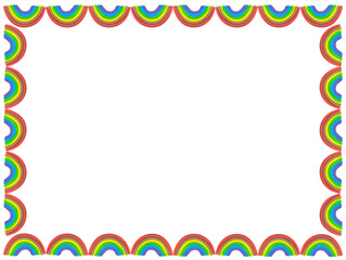 LGBTQ rainbow or wave symbol border photo frame made from plasticine