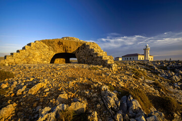 Faro de Punta Nati. Ciutadella. Menorca. Islas Baleares.España.