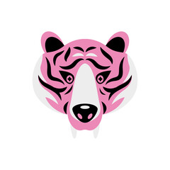 pink tiger feline head
