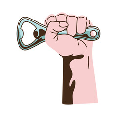 hand with bottle opener