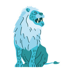 green lion wild feline