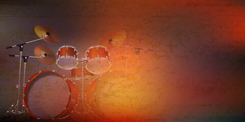 abstract background with drum kit on brown - 511340250