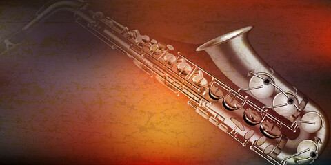 abstract background with saxophone on brown - 511340297