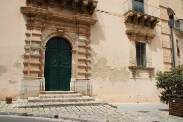 baroque palace (battaglia) in ragusa in sicily (italy) 