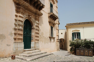 baroque palace (battaglia) in ragusa in sicily (italy) 