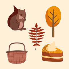 five autumn season icons