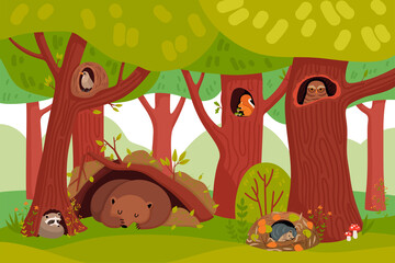 Forest Animals Cartoon Background