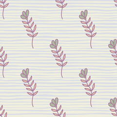 Fototapeta na wymiar Abstract simple flower seamless pattern. Children's floral wallpaper. Cute plants endless backdrop.