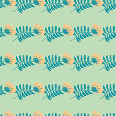 Obraz premium Stylized folk flower seamless pattern. Hand drawn elegant botanical illustration.
