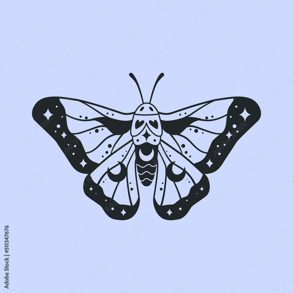 Canvas Prints celestial butterfly with slotted pattern. this boho file are good for design of mystical project, ca