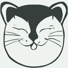 Funny cat head vector drawing