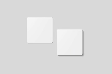 Blank square business card for mockup. 3D Render.