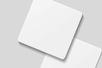 Blank square business card for mockup. 3D Render.