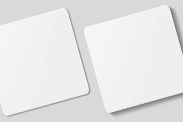 Blank square business card for mockup. 3D Render.