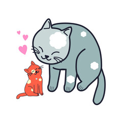 Mother Cat with its Kitty Cat