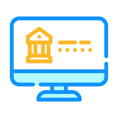 Obraz premium login and password for access in online banking color icon vector. login and password for access in online banking sign. isolated symbol illustration
