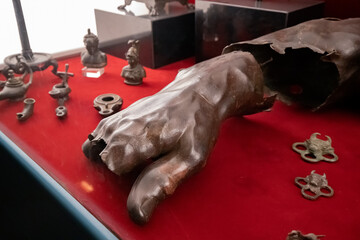 Bronze age artifacts in the archeology museum