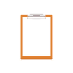 Clipboard with blank white paper for writing isolated on white background. vector illustration. free space for text.