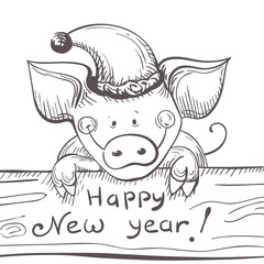 Funny piggy background with numbers