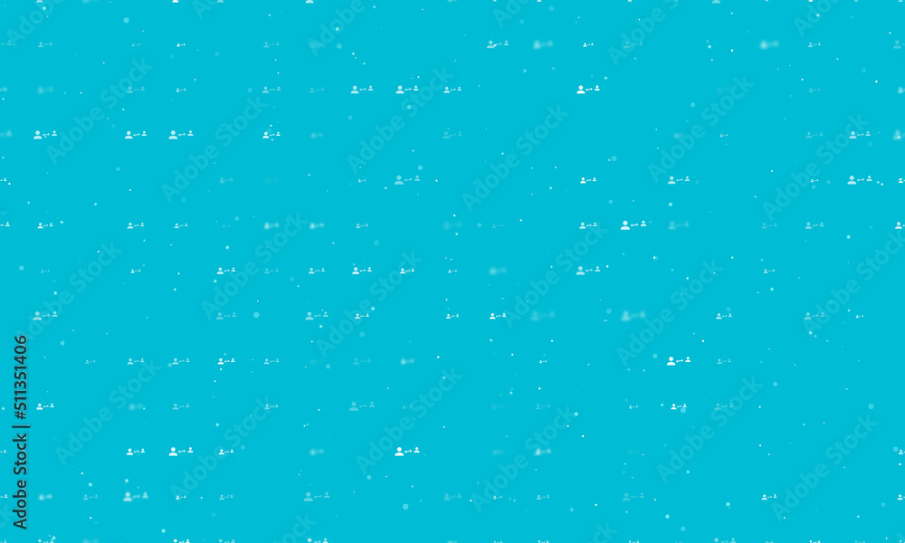 Aufkleber seamless background pattern of evenly spaced white social distance symbols of different sizes and op