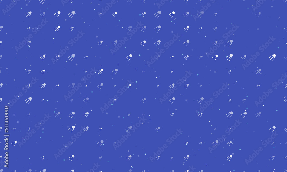 Aufkleber seamless background pattern of evenly spaced white satellite symbols of different sizes and opacity.