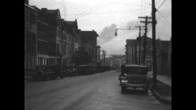 Streets of Charleston 1933 - Street views in Charleston, South Carolina include St. Philip's Church, in 1933.