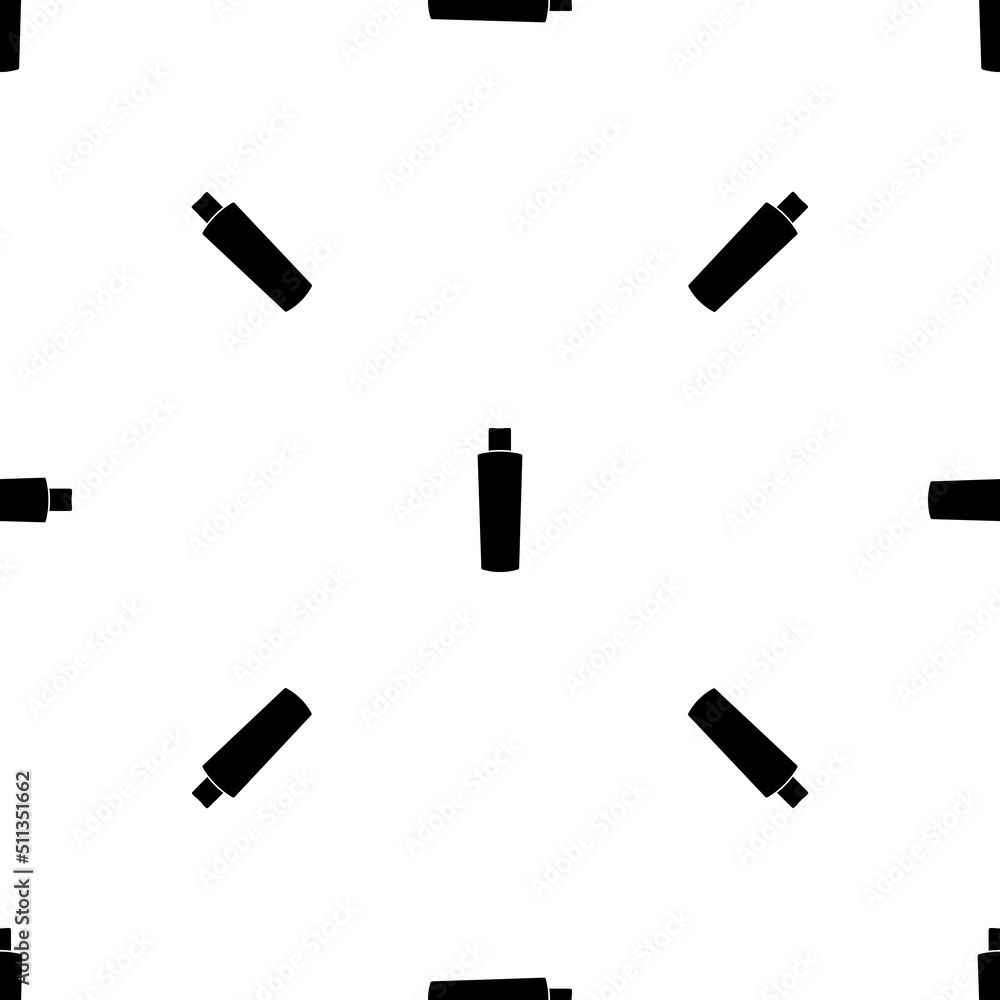 Poster seamless pattern of repeated black shampoo symbols. elements are evenly spaced and some are rotated.
