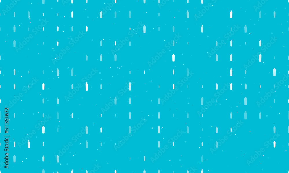 Poster seamless background pattern of evenly spaced white shampoo symbols of different sizes and opacity. v