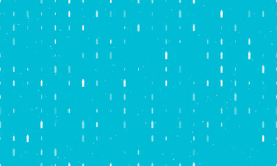 Naklejka na ściany i meble Seamless background pattern of evenly spaced white shampoo symbols of different sizes and opacity. Vector illustration on cyan background with stars