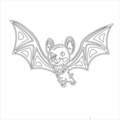 Bat coloring page , Scary Bat  icon.